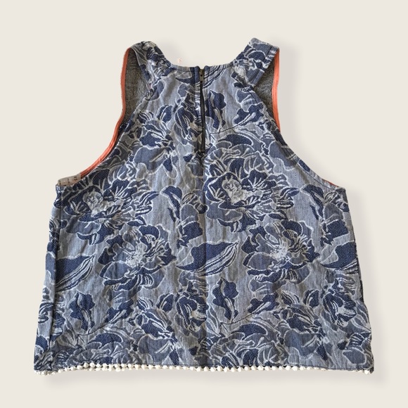 American Eagle Jean Floral Embroidered Pattern Crop/Tank Summer/Spring/Fall Top - Picture 2 of 8